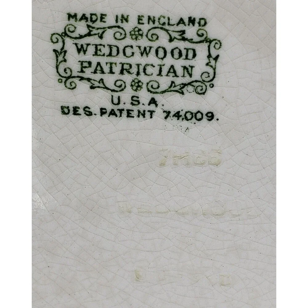 Old WEDGWOOD England PATRICIAN pattern square cake plate with handles 11-1/2